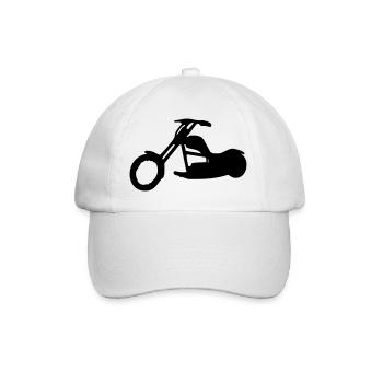 Motorrad - Bike - Chopper - Baseballkappe - Weiß/Weiß - Vorne