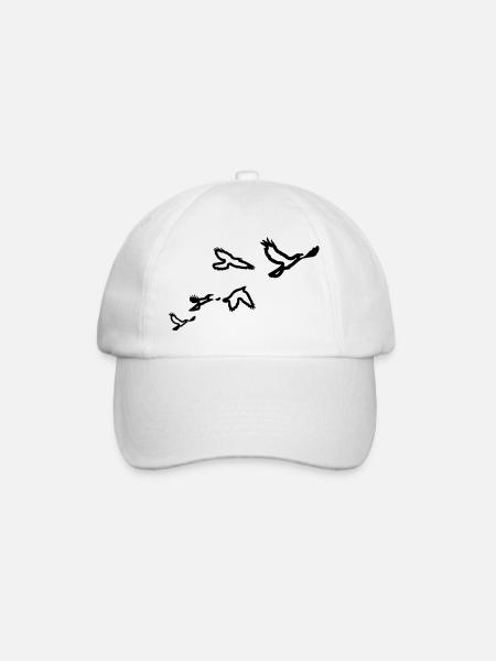 5 Voegel (1 color) - Baseballkappe - Weiß/Weiß