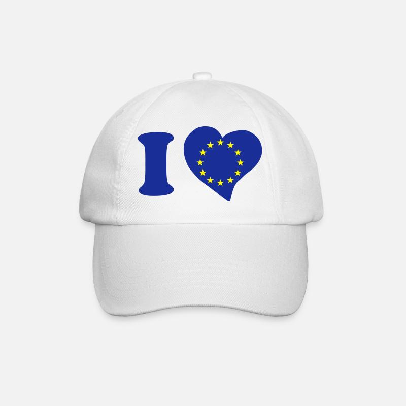 I love EU - Baseball Cap - white/white