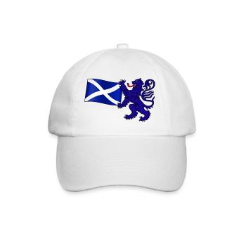 Scottish Lion Rampant Holding the Saltire Flag - Baseball Cap - white/white - Front