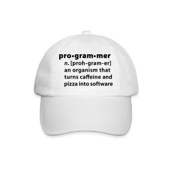 Programmer Wörterbuchdefinition - Baseballkappe - Weiß/Weiß - Vorne