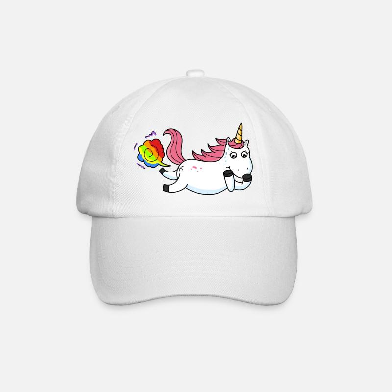 Farting licorne arc-en-ciel - Casquette classique - blanc/blanc