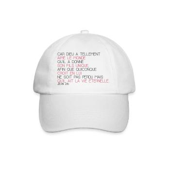 Jean 3 16 - Casquette classique - blanc/blanc - Devant