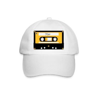 Kassette 70er - Baseballkappe - Weiß/Weiß - Vorne