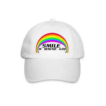 Smile if you're gay - Baseballkappe - Weiß/Weiß - Vorne