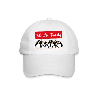 Pinguin Familie - Wir sind Familie - Baseballkappe - Weiß/Weiß - Vorne