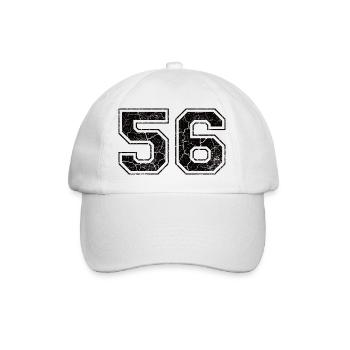 Number 56 in the grunge look - Baseball Cap - white/white - Front