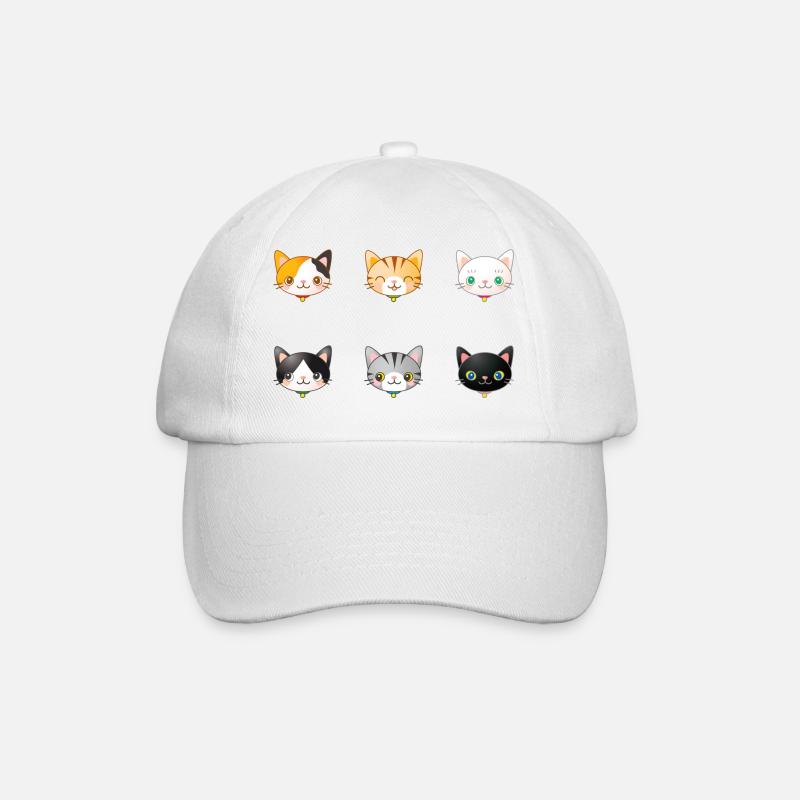 Katzen - Baseballkappe - Weiß/Weiß