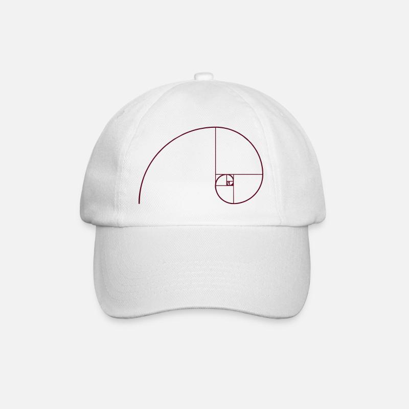 Goldene Spirale, Schnitt, Phi, Fibonacci, Physik - Baseballkappe - Weiß/Weiß