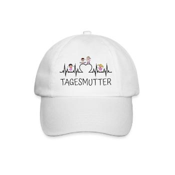 Childminder heartbeat with heart and children - Baseball Cap - white/white - Front