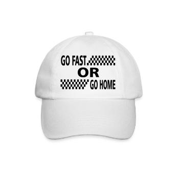 go fast or go home - Baseball Cap - white/white - Front