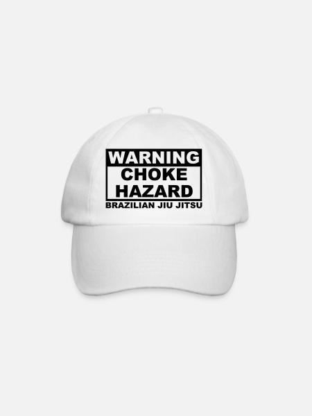 brazilian jiu jitsu bjj warning choke ha - Baseballkappe - Weiß/Weiß
