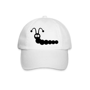 Lustiger Wurm - Baseballkappe - Weiß/Weiß - Vorne