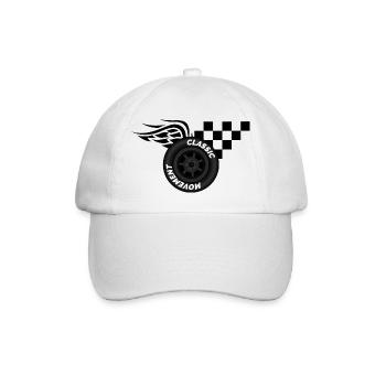 Tire Racing Flag Symbol Wheel Finish Wings Race - Casquette classique - blanc/blanc - Devant