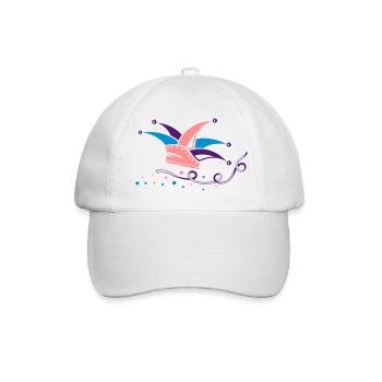 Carnival, jester cap, streamers - Baseball Cap - white/white - Front