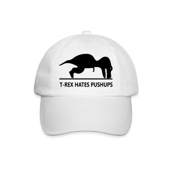 trex_hates_pushups - Baseball Cap - white/white - Front