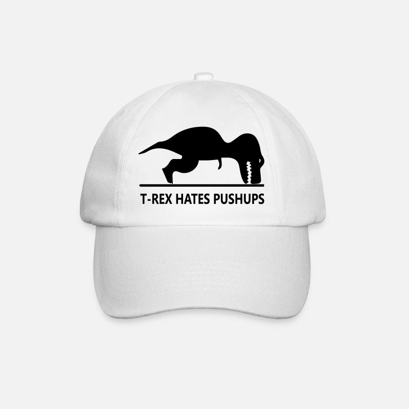 trex_hates_pushups - Baseball Cap - white/white