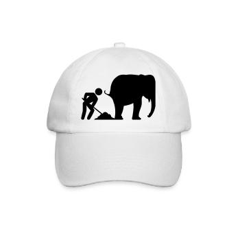 Elephant shit - Baseballkappe - Weiß/Weiß - Vorne