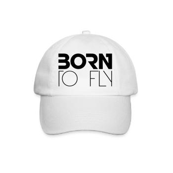 Born to Fly Heli Logo Design - Baseball Cap - white/white - Front