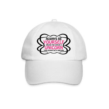 toujours être vous-même logo texte drôle de Licorn - Casquette classique - blanc/blanc - Devant
