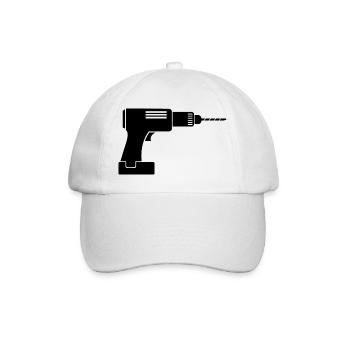 bohrmaschine Handwerker Akkuschrauber Symbol icon - Baseballkappe - Weiß/Weiß - Vorne