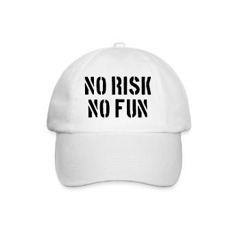 No Risk No Fun - Kein Risiko Kein Spass - Baseball Cap - white/white - Front