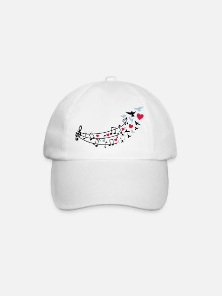 love_music_noten2 - Casquette classique - blanc/blanc