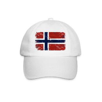 Norway Vintage Flag - Baseballkappe - Weiß/Weiß - Vorne
