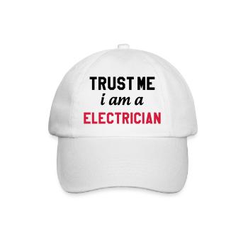 Electricien / Electricité / Travail / Métier / Job - Casquette classique - blanc/blanc - Devant