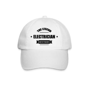 Electricien / Electricité / Travail / Métier / Job - Casquette classique - blanc/blanc - Devant