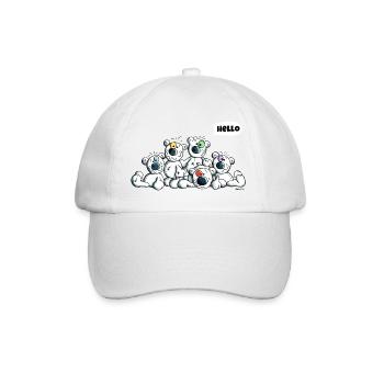 Hello Teddys - Polar Bear - Bears - Comic - Baseball Cap - white/white - Front