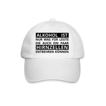 Alkohol ist was für leute .... - Baseballkappe - Weiß/Weiß - Vorne