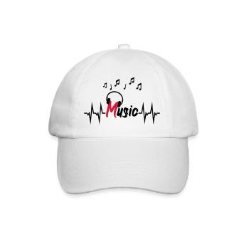 Battement de coeur et écouteurs - Casquette classique - blanc/blanc - Devant