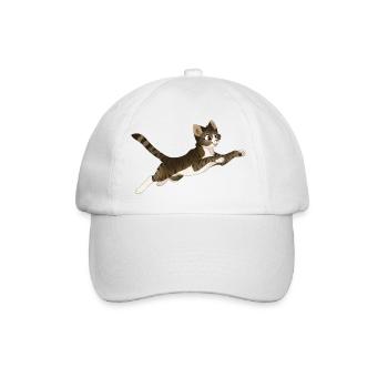 Katze Comic süß - Baseballkappe - Weiß/Weiß - Vorne