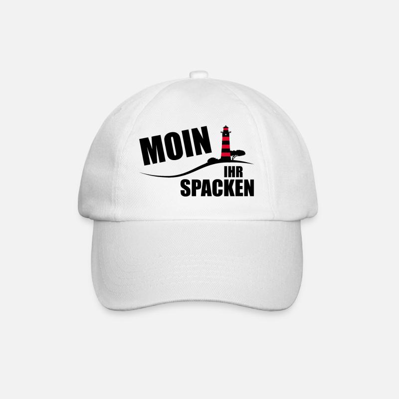 Moin ihr Spacken - Baseballkappe - Weiß/Weiß