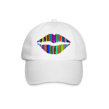 Bisous et lèvres colorées - Casquette classique - blanc/blanc - Devant