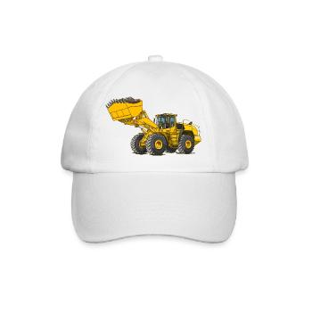 Wheel loader, construction machine - Baseball Cap - white/white - Front