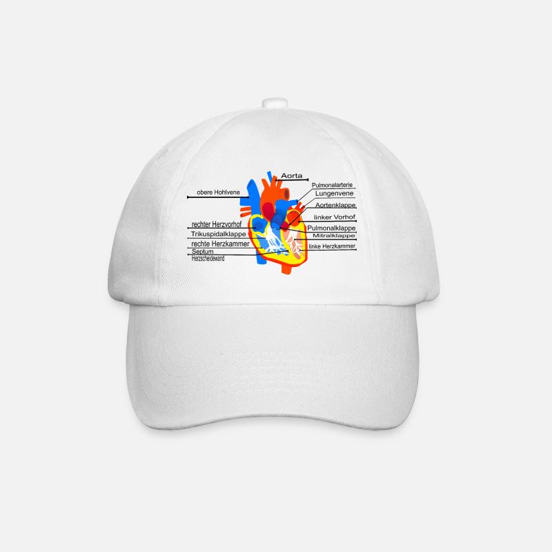 Coeur anatomique, Cor, - Casquette classique - blanc/blanc