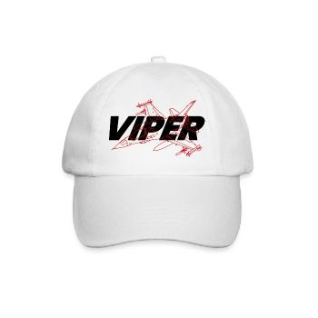 F-16 Viper / Fighting Falcon Düsenjäger / F16 - Baseballkappe - Weiß/Weiß - Vorne