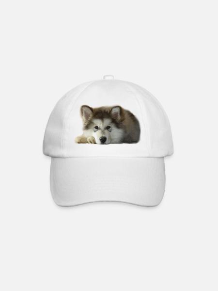 Maia Malamute Puppy - Baseball Cap - white/white