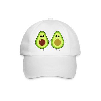 Cute Avocados holding hands - Baseball Cap - white/white - Front
