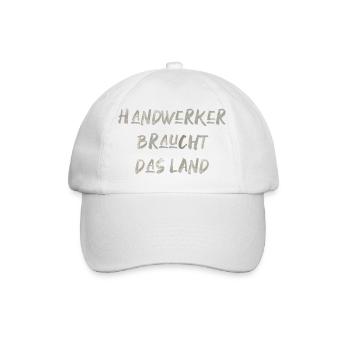 Handwerker braucht das Land Spruch lustig - Baseballkappe - Weiß/Weiß - Vorne