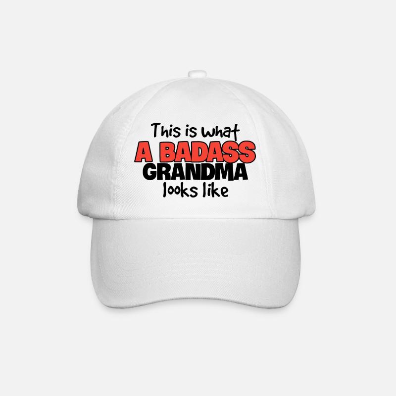 This is what a badass grandma looks like - Baseball Cap - white/white