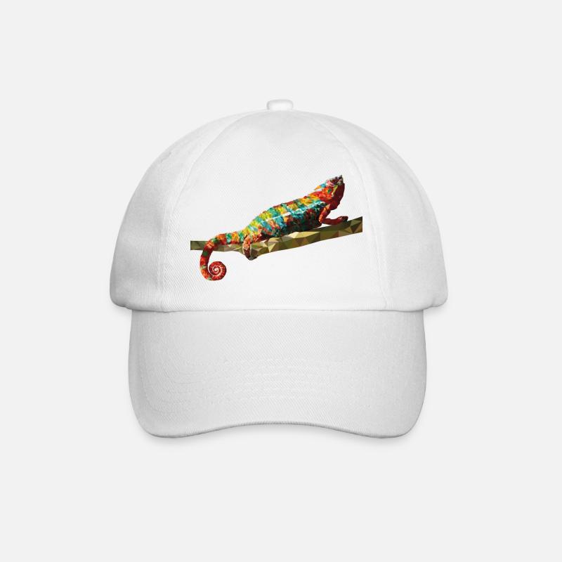 Chameleon Polygone design Reptile Idée cadeau - Casquette classique - blanc/blanc