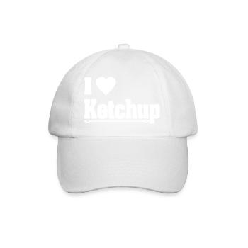 430 lustige Ketchup Design Liebe präsentieren Kätzchen Zitrone - Baseballkappe - Weiß/Weiß - Vorne