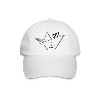Paper ship with anchor sea vacation saying Sylt - Baseball Cap - white/white - Front
