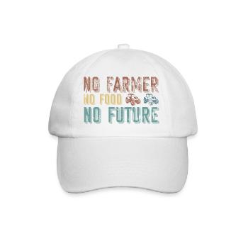 Farmer No Foot No Future- Farmer Traktor - Baseballkappe - Weiß/Weiß - Vorne