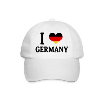 Ich liebe Deutschland| Ich herzen Deutschland - Baseballkappe - Weiß/Weiß - Vorne