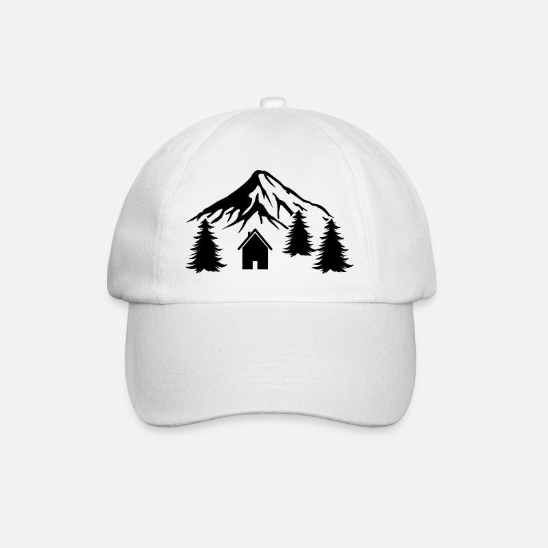 hütte berge - Baseballkappe - Weiß/Weiß