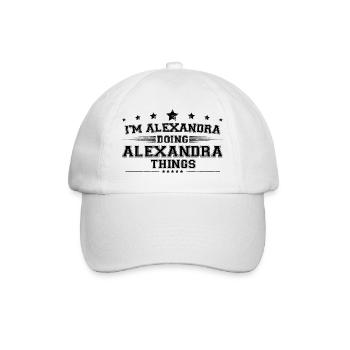 Ich bin Alexandra, die Alexandra-Dinge macht - Baseballkappe - Weiß/Weiß - Vorne